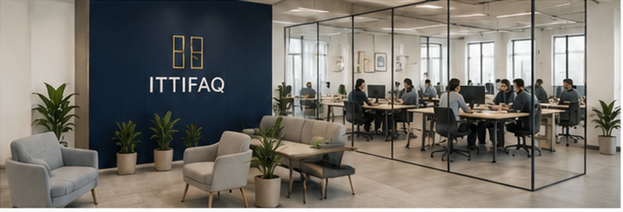 ITTIFAQ team working in a modern office environment